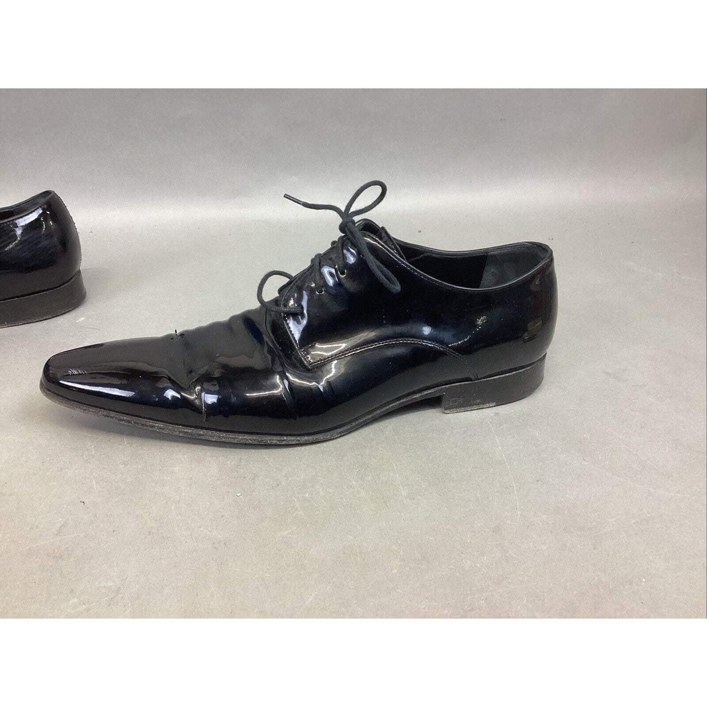 Dsquared2 Men’s Black Glossy Dress Shoes - Size 43 - Made In Italy