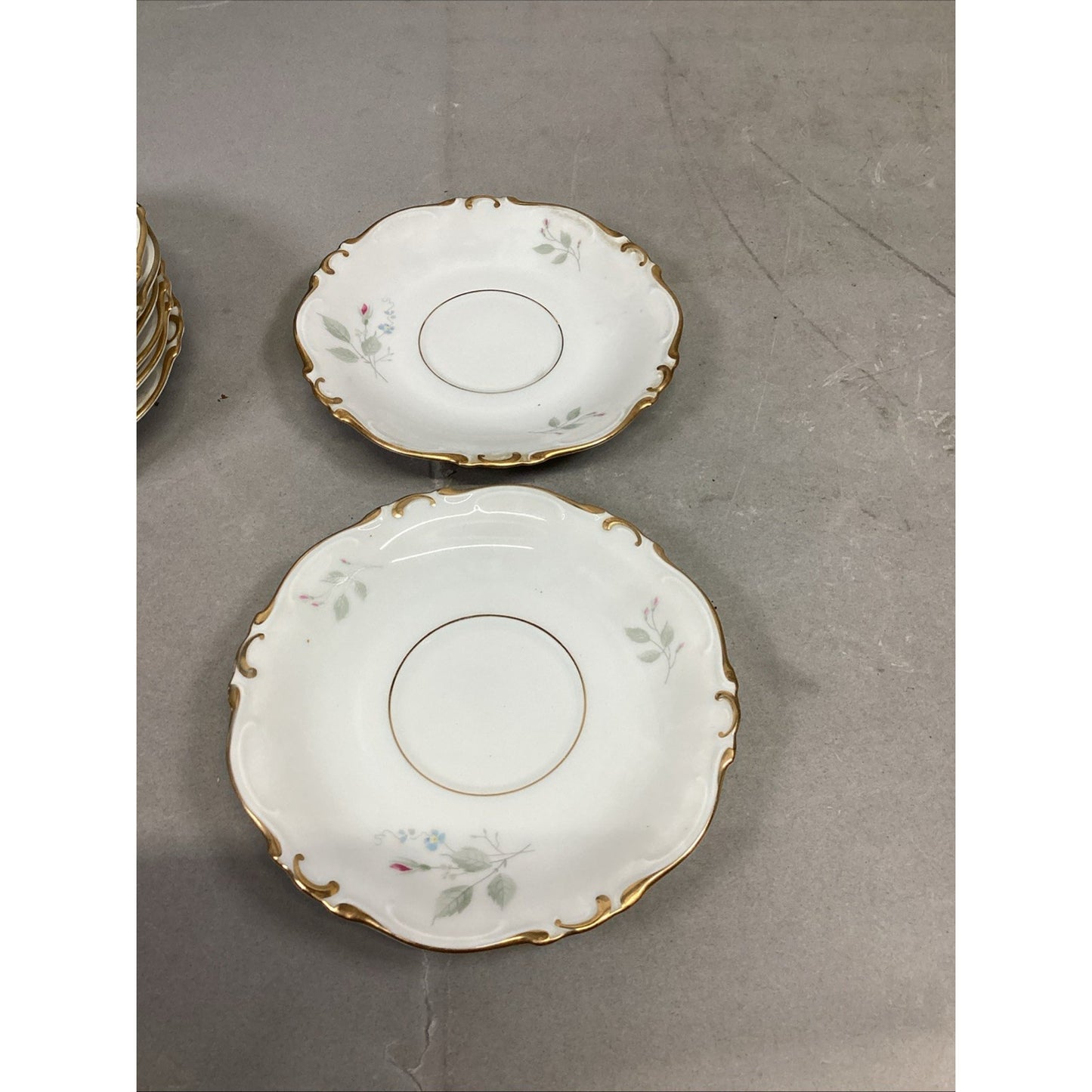 Set Of 8 Floral H&Co Selb Bavaria Germany Heinrich Saucers #66