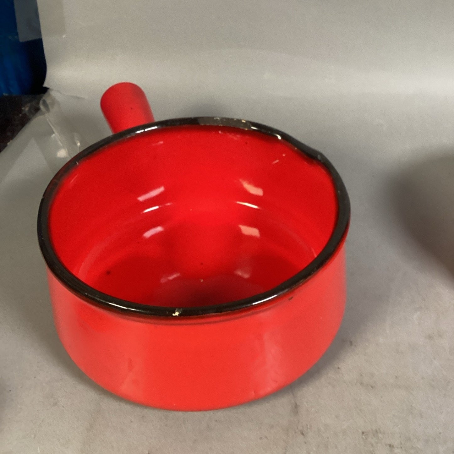 Vintage Set Of 3 Caquelon Ceramic Pot Set Red Made In France