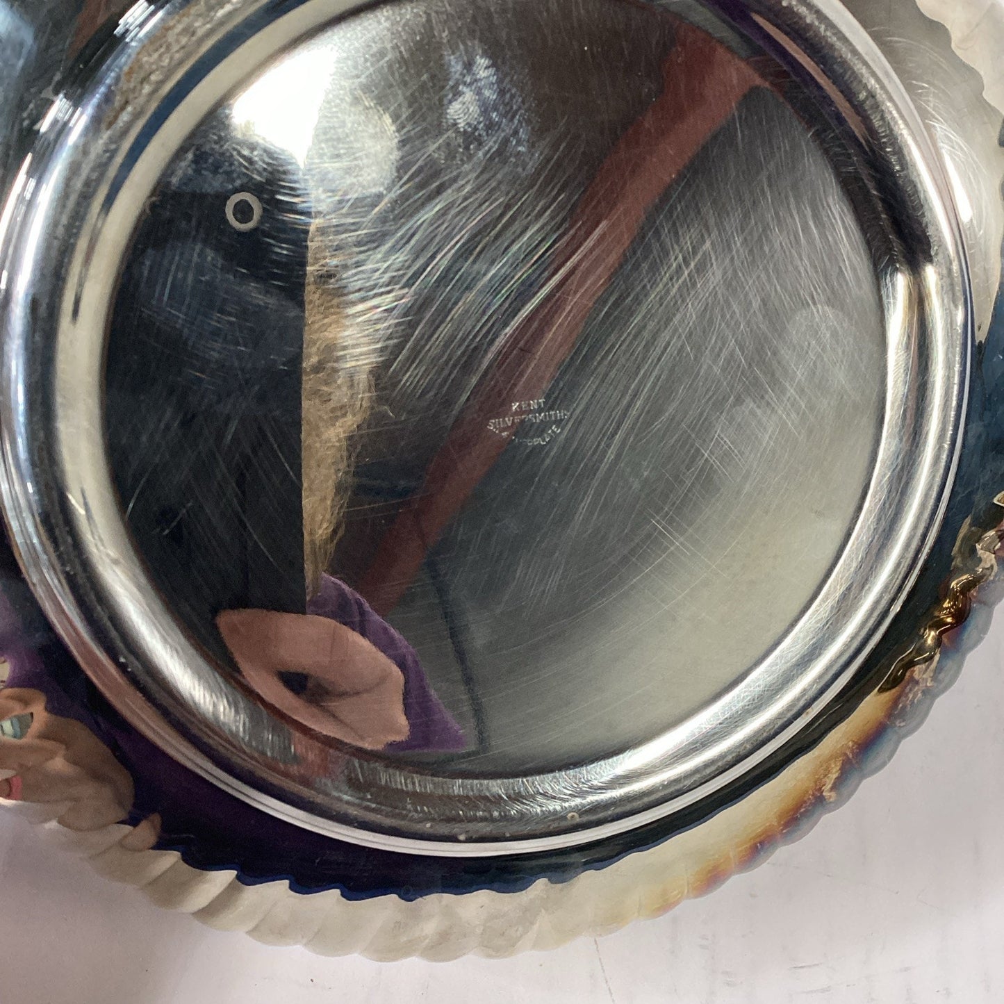 Kent Silversmiths Silverplate Covered Casserole with 2 Qt Glass Pyrex Insert