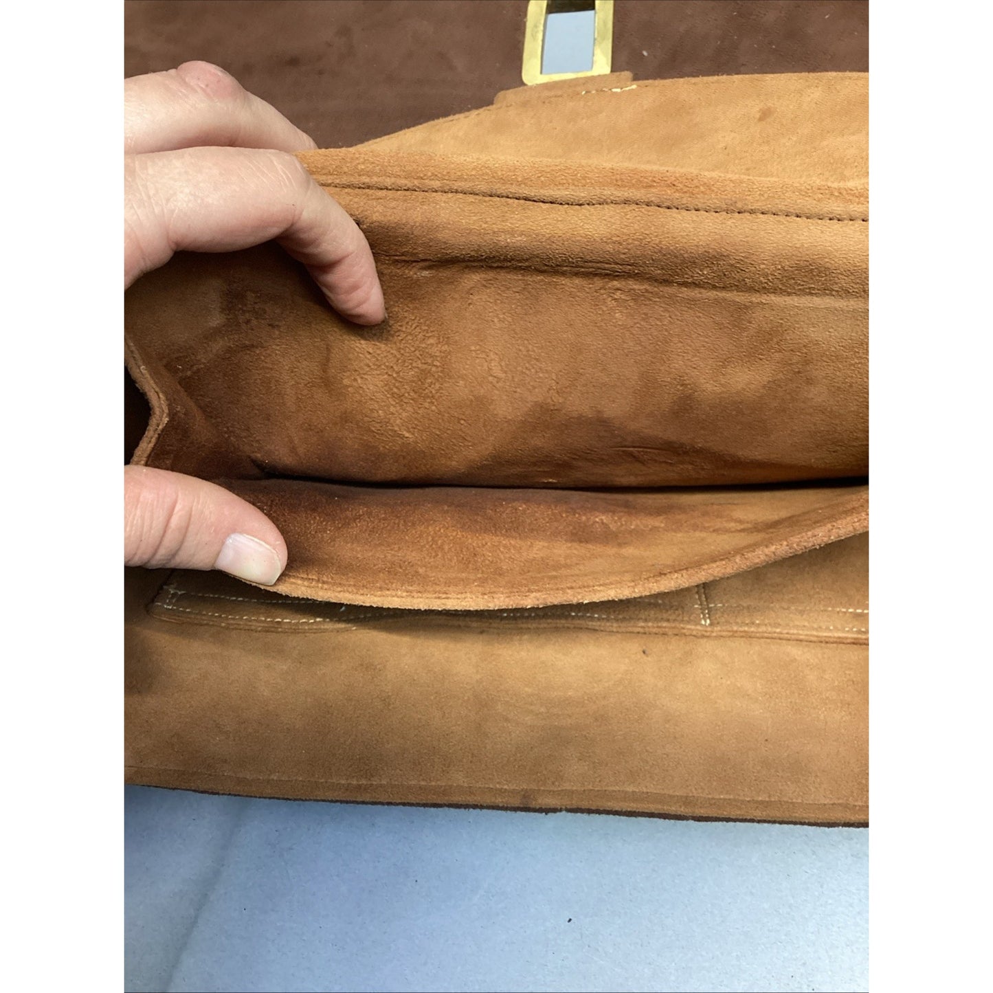 Vintage Genuine Alligator Skin Brown Leather Satchel Case