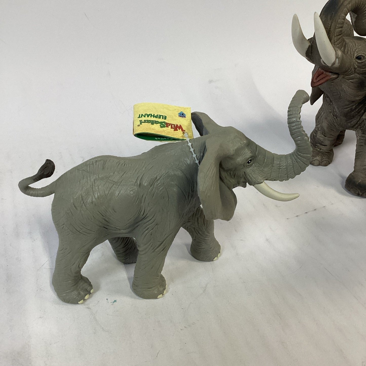 Lot Of 3 - 2 Bull Elephant Figurines & 1 Candle
