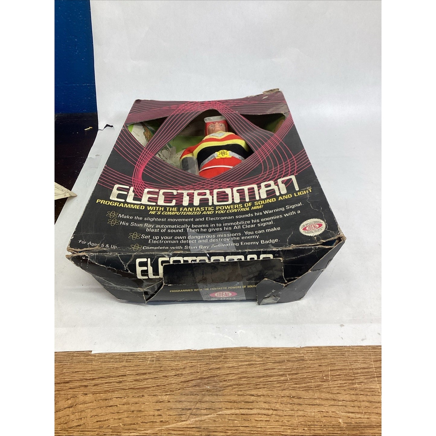 Vintage NOS 1977 Electroman Action Figure W/ Original Box - Box Is Damaged