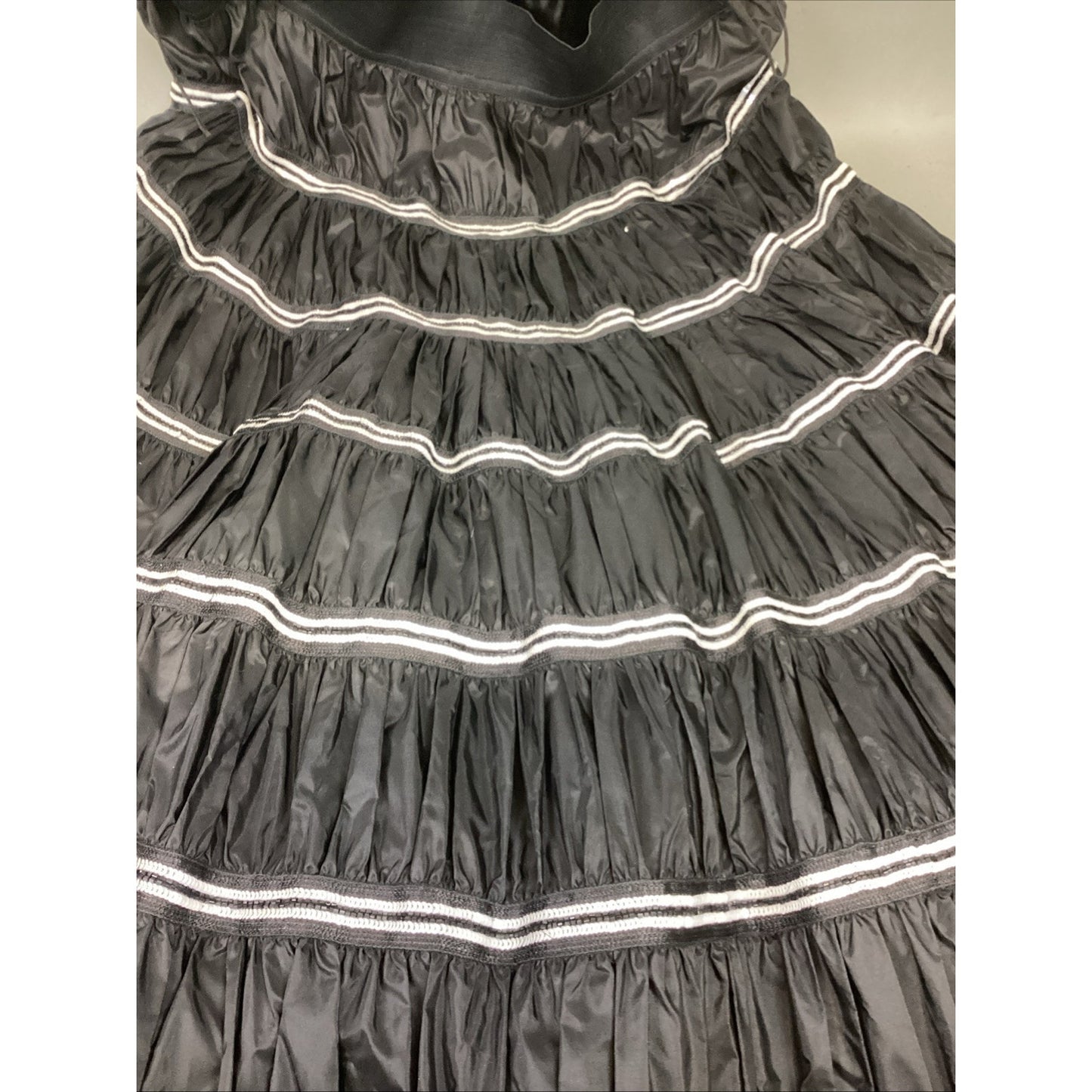 Jeanette Kastennerger 3 Layer Women’s Skirt -Black W/ White/Black Sequin Stripes