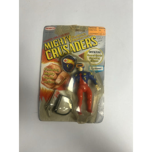 Remco Mighty Crusaders THE COMET Figure On Card Vintage Toy Superhero 1984