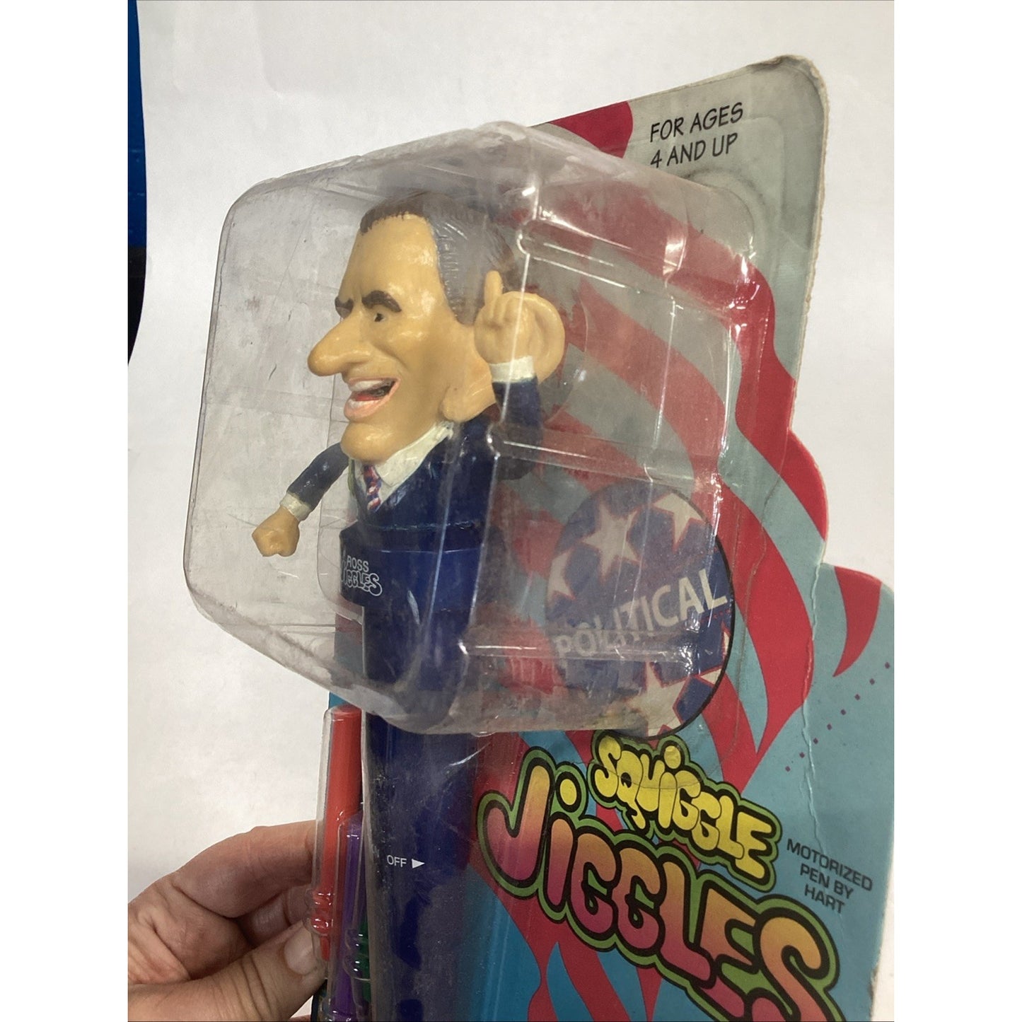 VINTAGE POLITICAL SQUIGGLE JIGGLES Motorized Pen ROSS PEROT PEN SET 1993 NIP