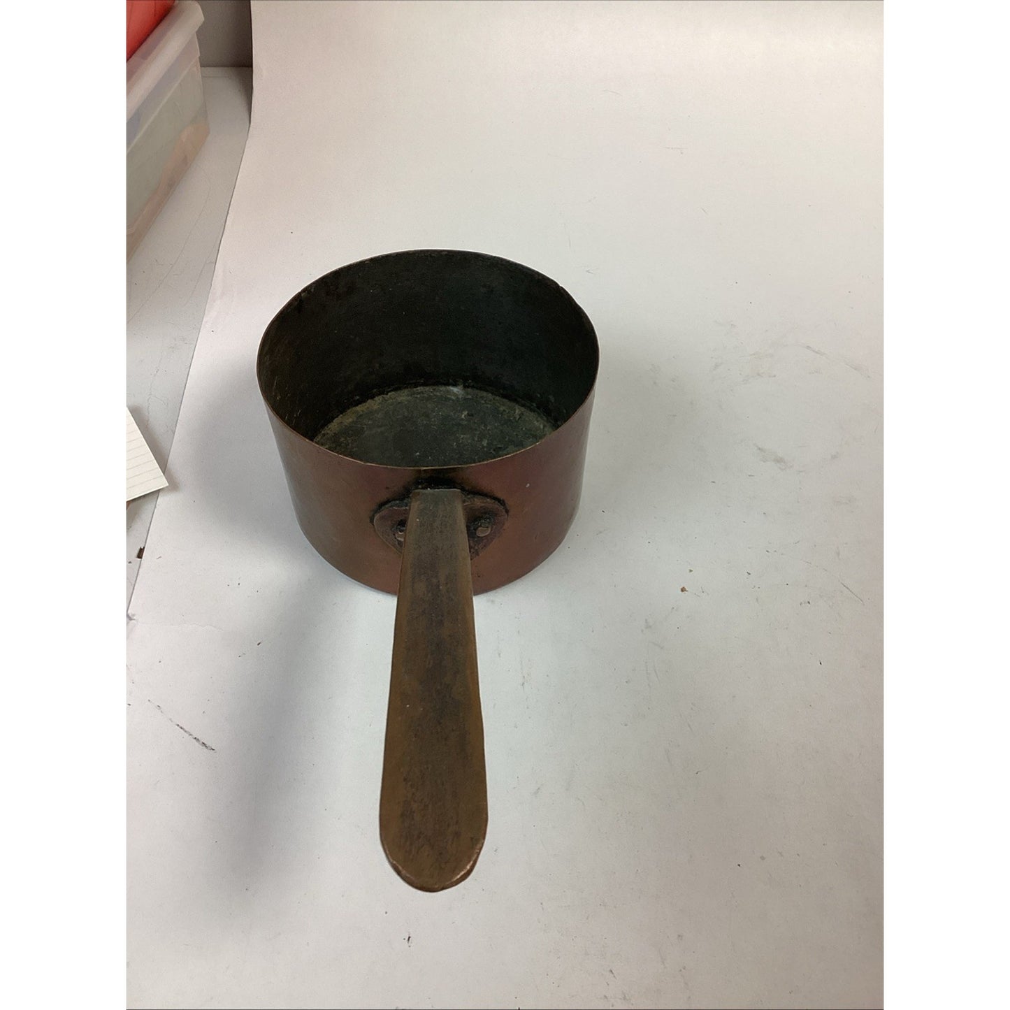 Vintage Copper Saucepan Pot (no Lid)