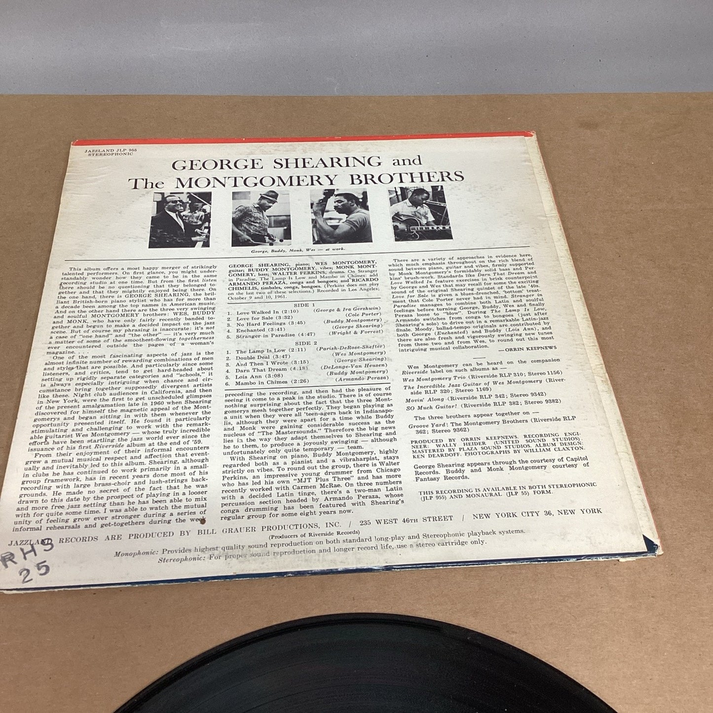 GEORGE SHEARING AND THE MONTGOMERY BROTHERS (1961) - 12" Vinyl Record LP