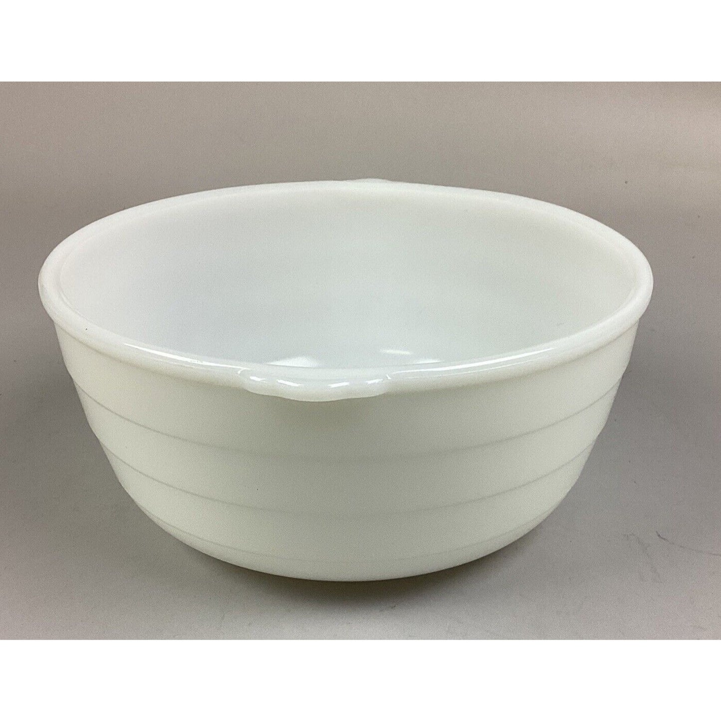 Vintage 1940s General Electric Milk Glass 10” White Ribbed Mixing Bowl