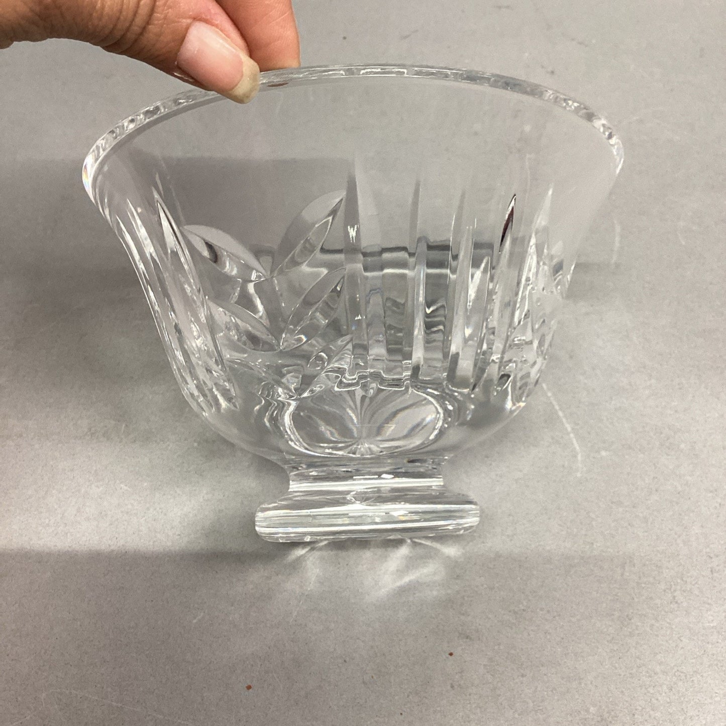 Vintage Cut Glass Crystal Candy Dish - 4”Hx6”D