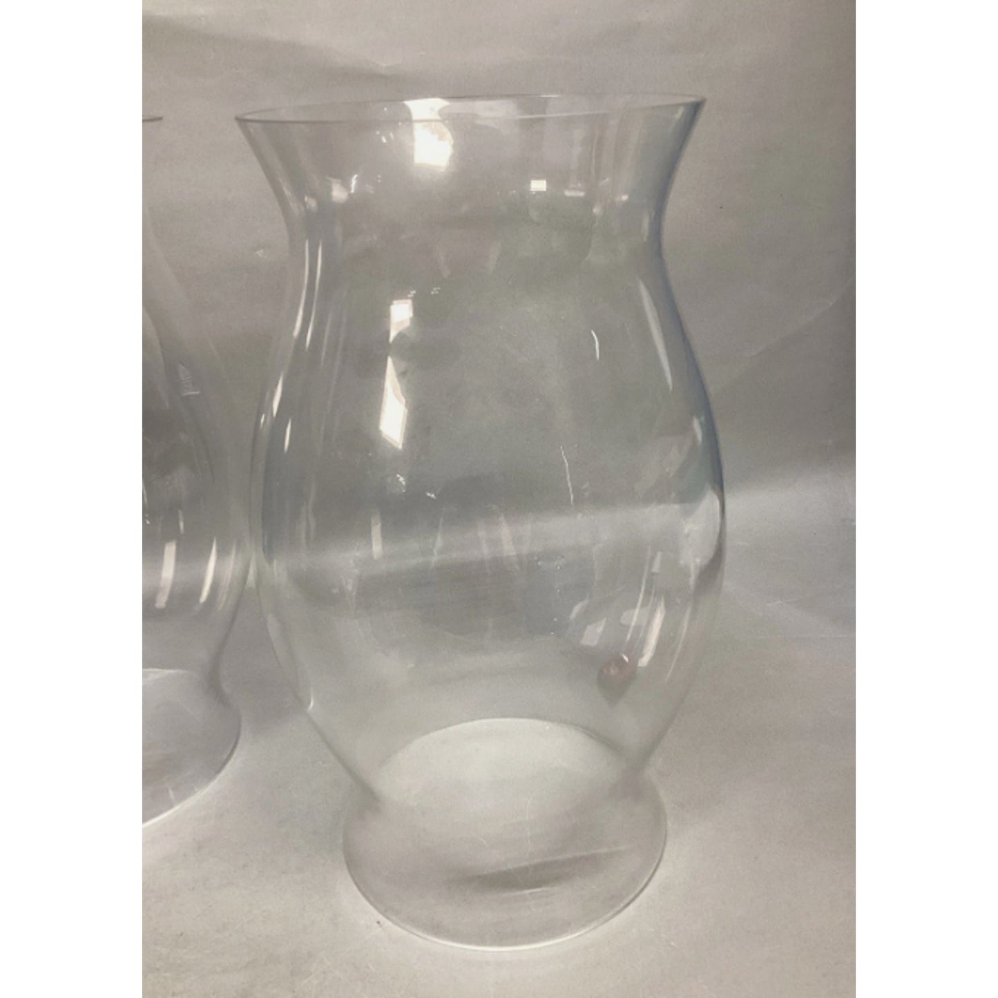Vintage Large Hurricane Lamp Shade Clear Glass - 16.75"H