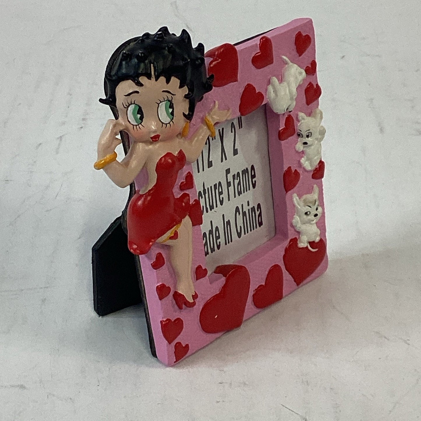 Vintage 1996 Betty Boop And Pudgy Hearts Collectible Pink Picture Frame NOS