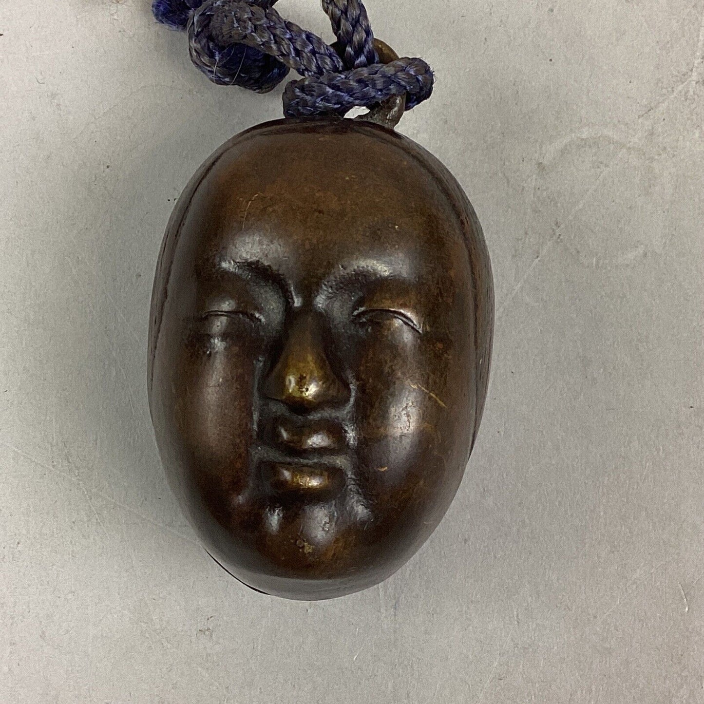 Vintage Japanese Face Bell With Holder