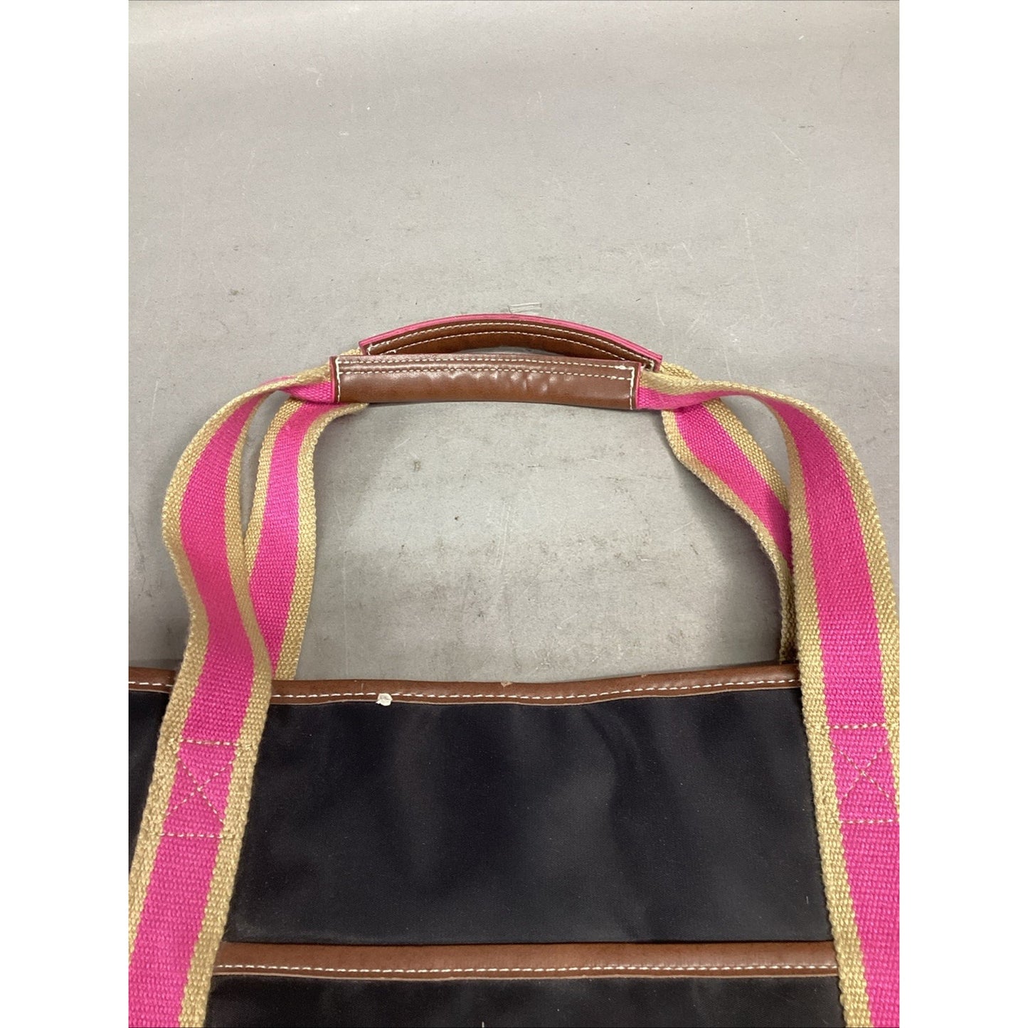 Vintage XOXO Pink Black Tote Bag - 18.5x14”