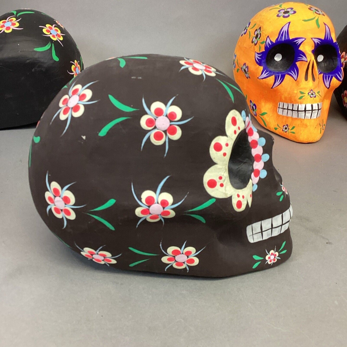Set Of 4 Styrofoam Decorative Sugar Skull Decorations