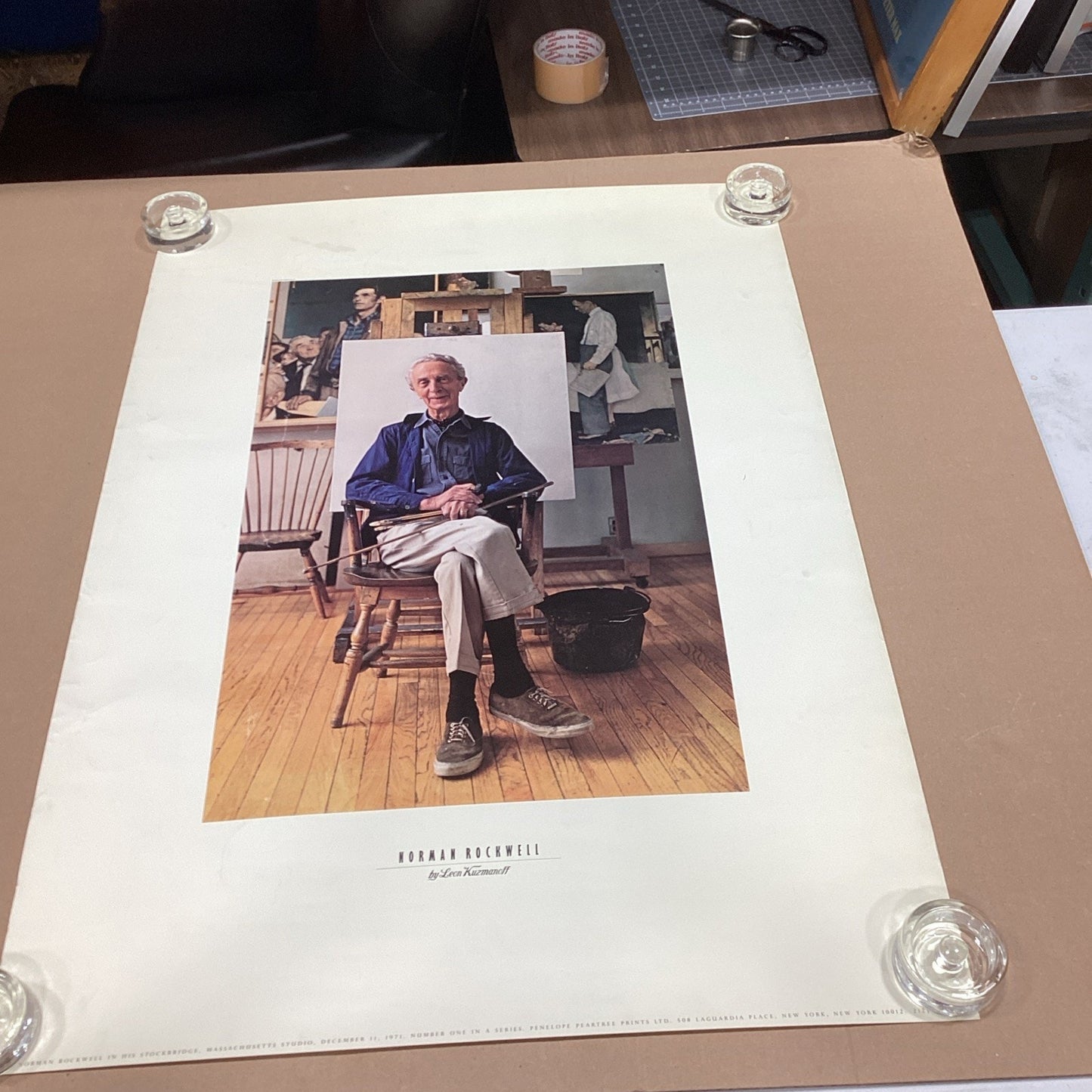 Norman Rockwell In His Studio Poster Print - 1971 - 36x26”