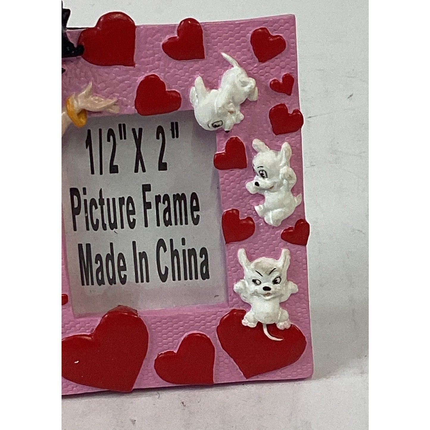 Vintage 1996 Betty Boop And Pudgy Hearts Collectible Pink Picture Frame NOS