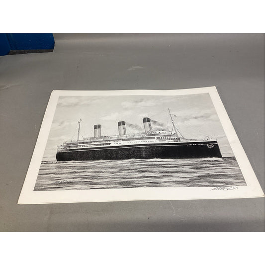 L’Atlantique Ship Art Print - 16x12” - Signed In 2018
