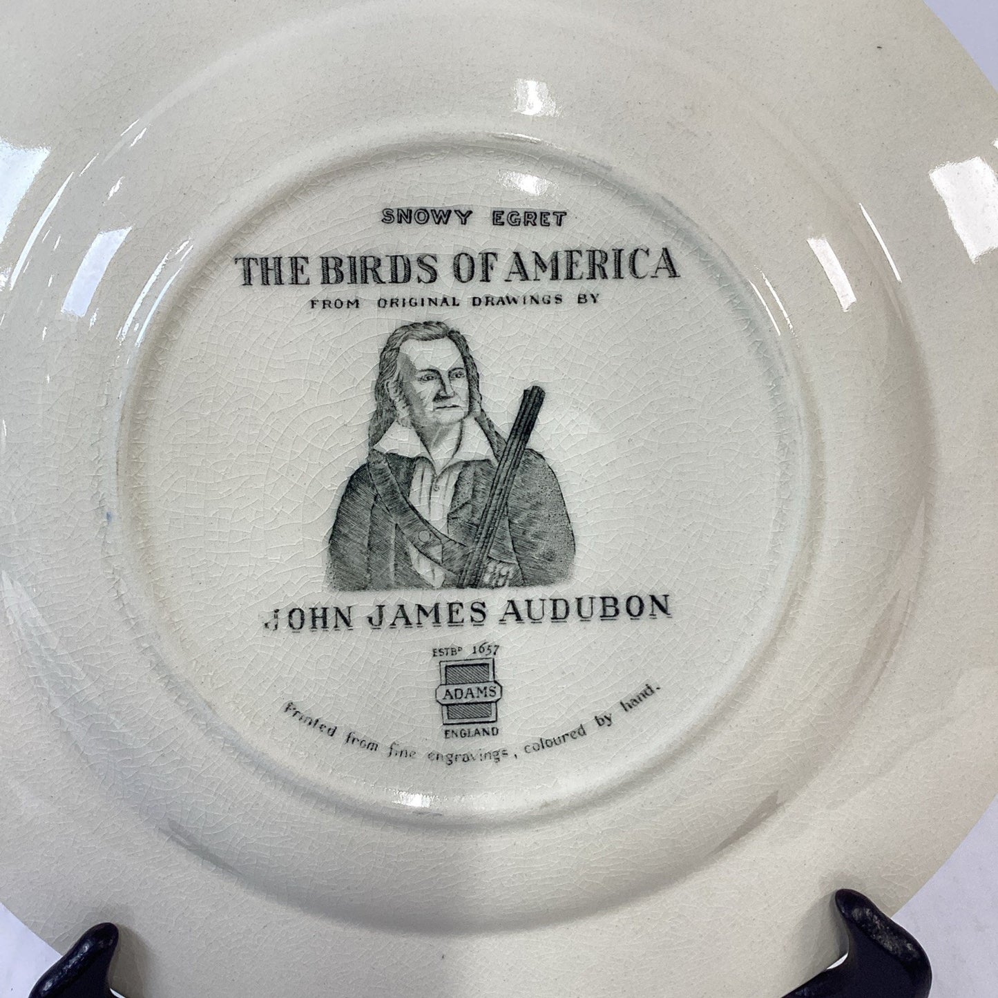 Adams England THE BIRDS OF AMERICA Audubon SNOWY EGRET Dinner Plate