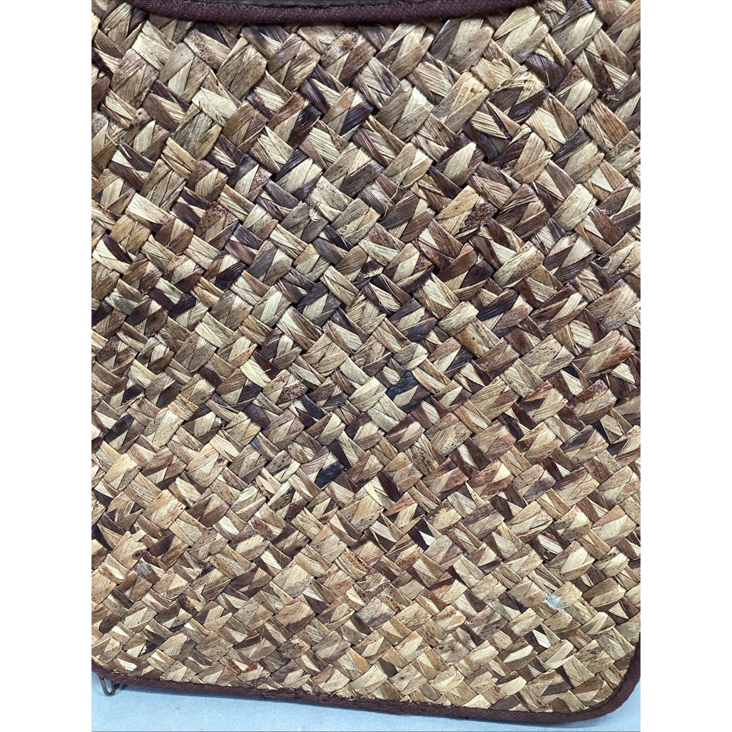 Vintage Woven Luggage Tote Bag - Made In The Phillippines- 12.75x11x3.25”.