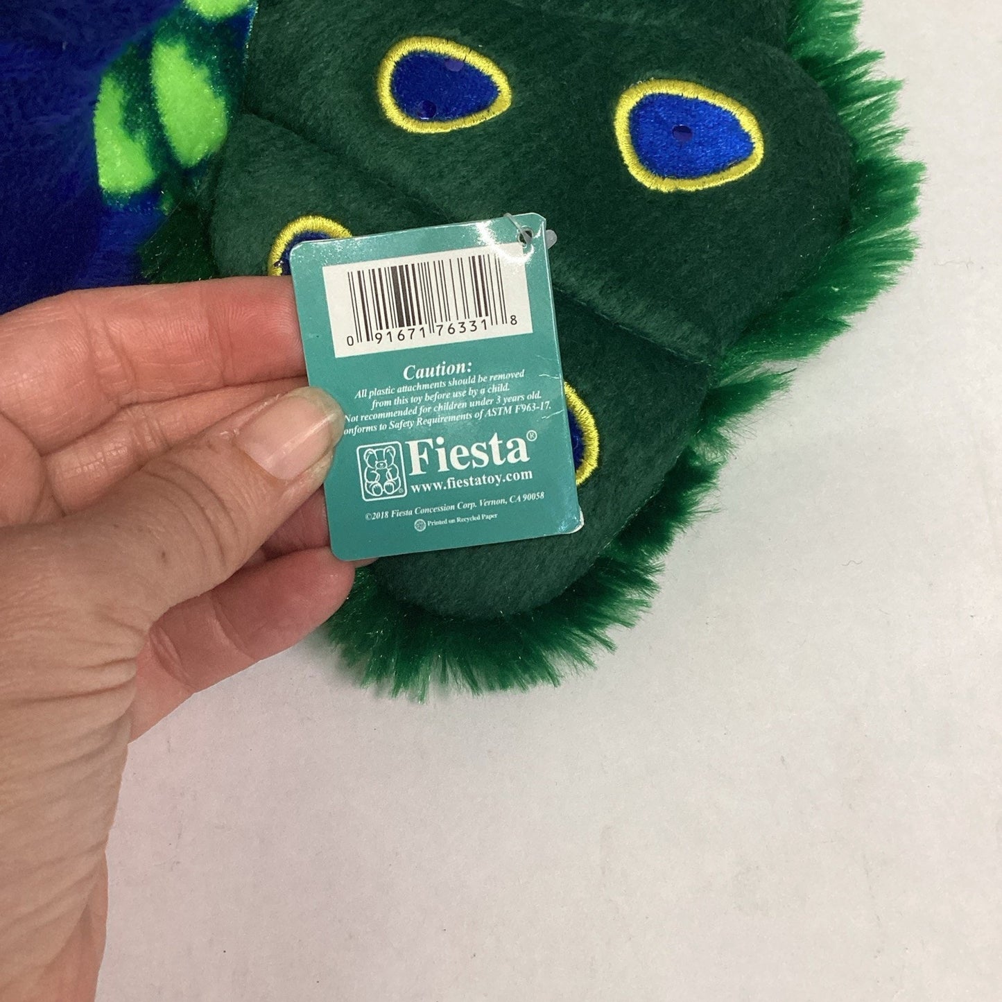 Fiesta Peacock 12" Plush Stuffed Animal Toy - 2018 - NWT