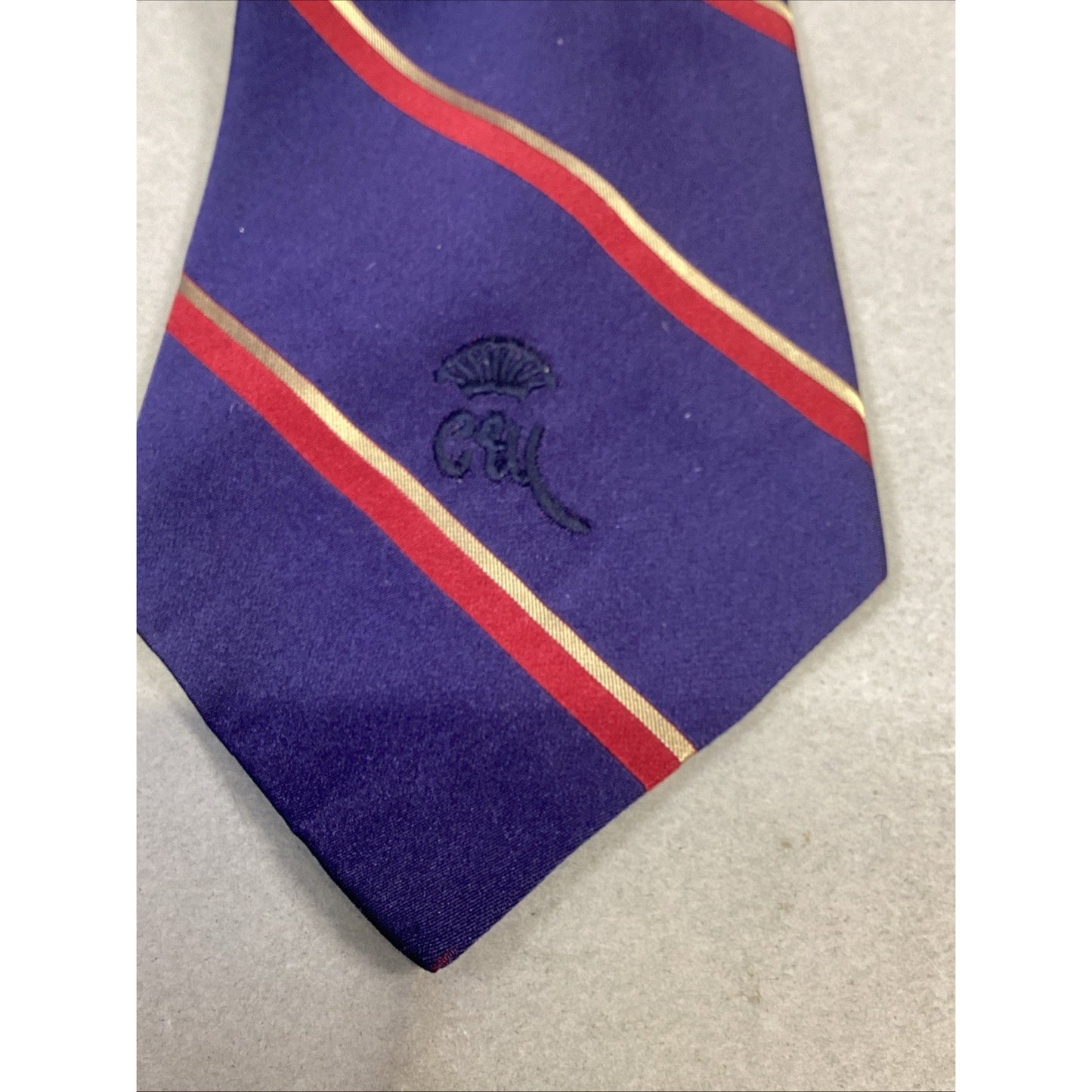 Countess Mara Blue Striped Silk Tie & Jean Marc Stewey Paris Dark Blue Silk Tie