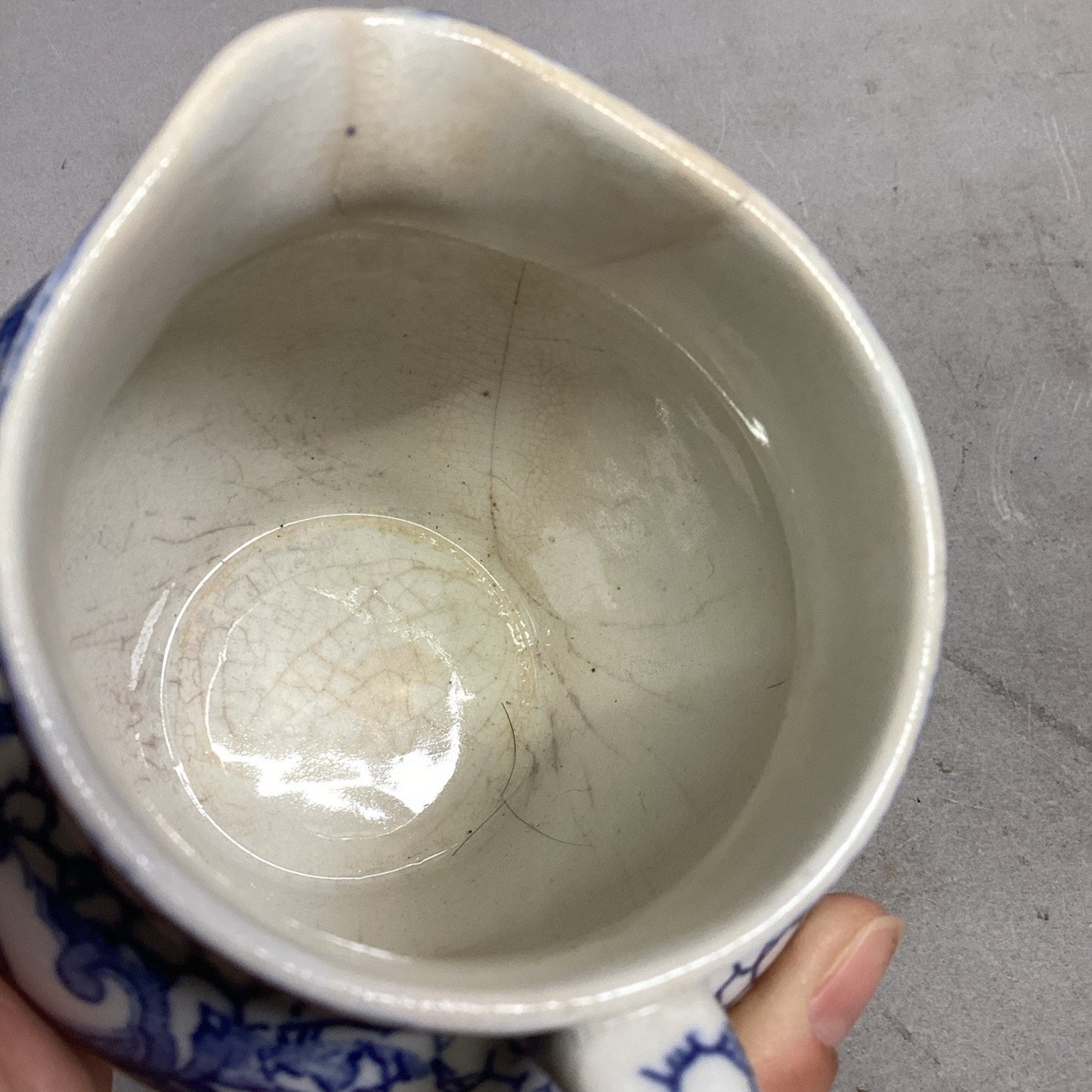 Antique English William Adams Asian Blue Creamer - Made In England - #623291