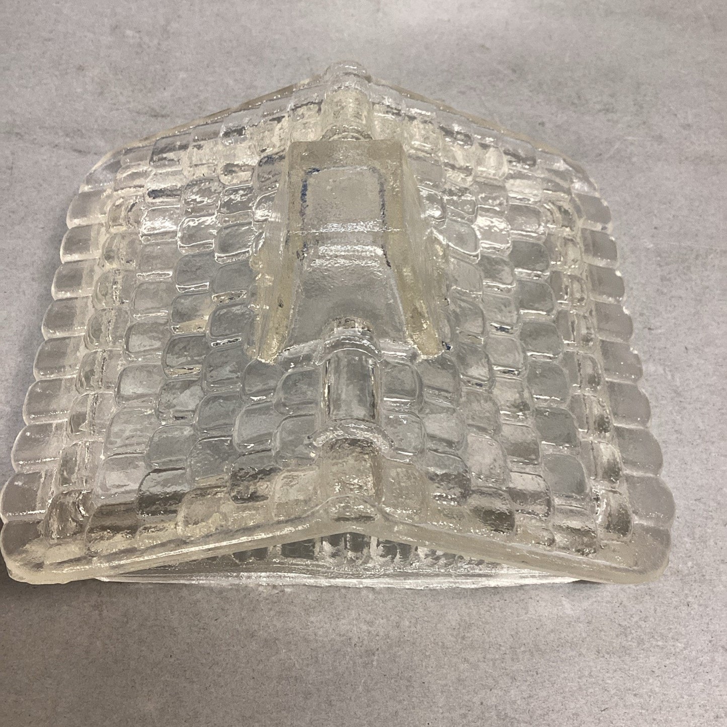 Marshall Fields Clear Glass 2-Story Building Cookie Jar - 9”H