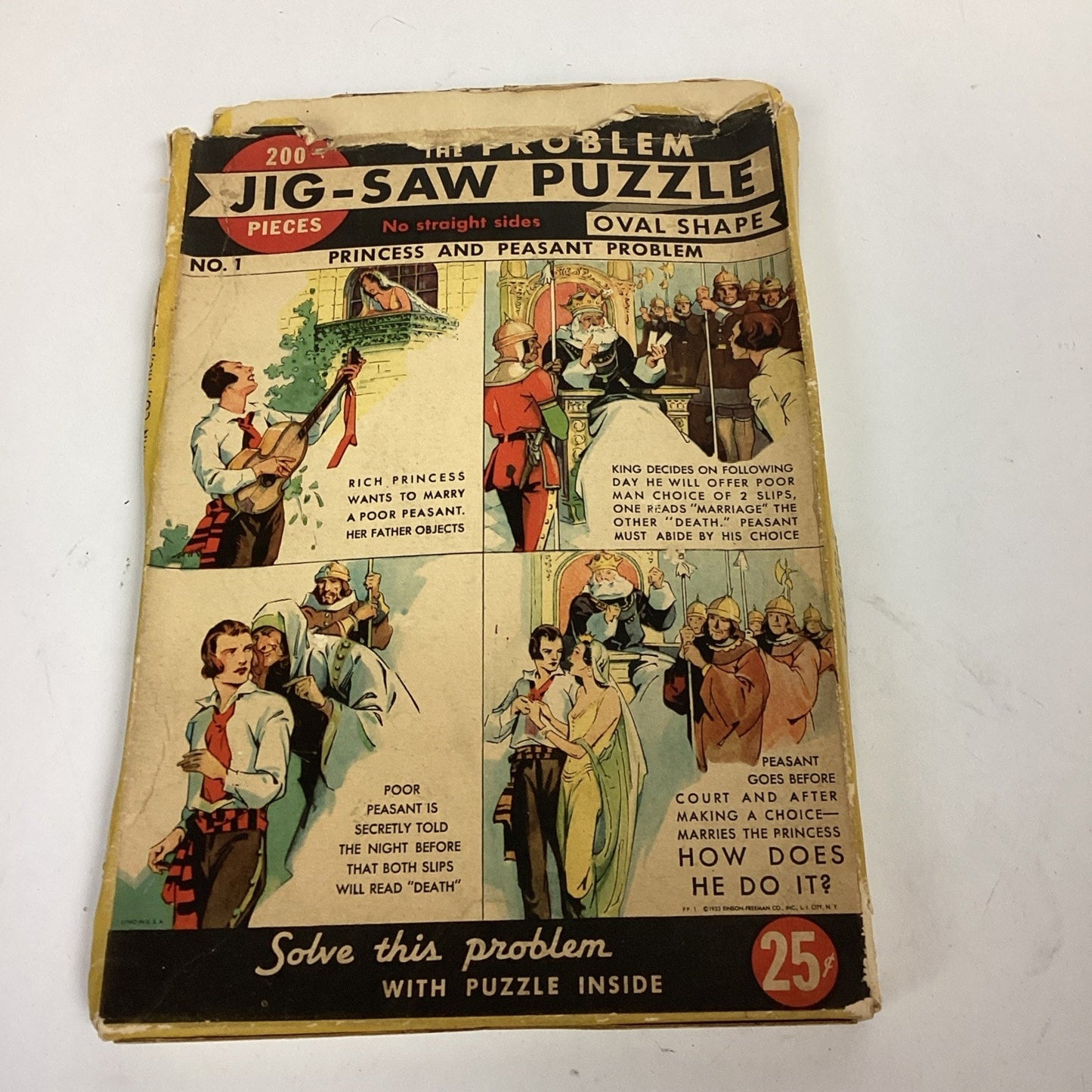 Vintage The Problem Jig Saw Puzzle - Princess And Peasant Problem #1