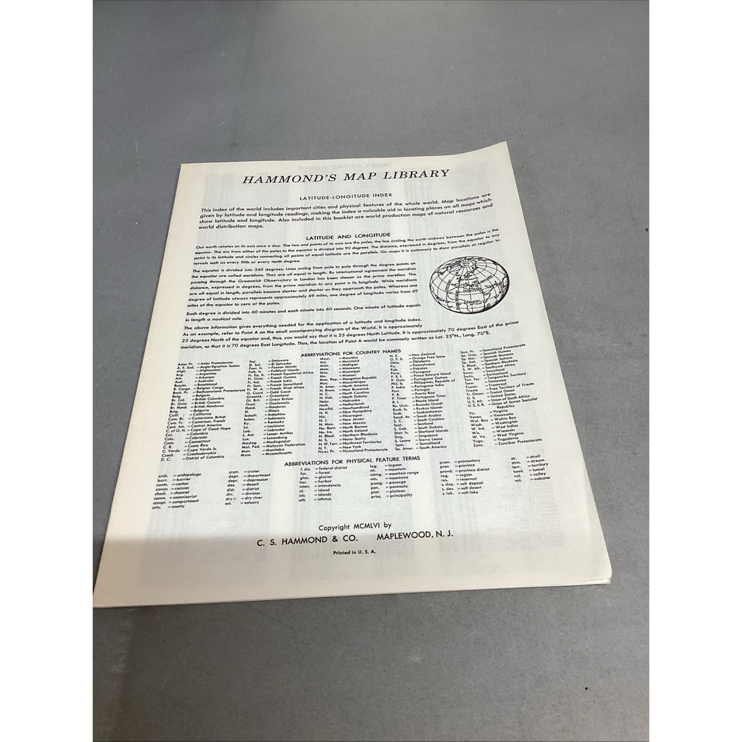Hammond Deluxe Map Library - US, The World, South America, Asia, Europe, Canada