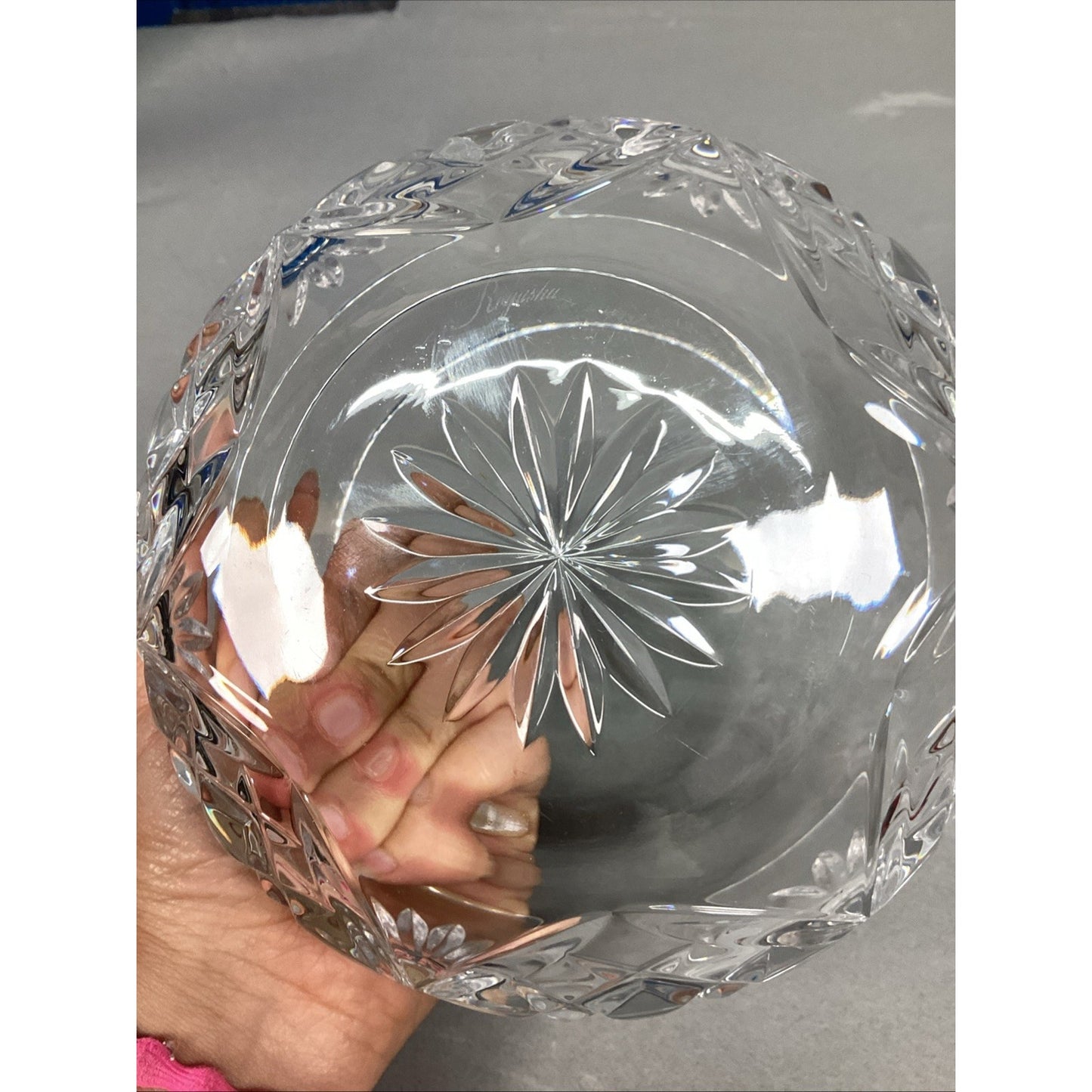 VTG ROGASKA Crystal Concave Bowl Richmond Pattern 5.25”Dx3.25”H - Signed