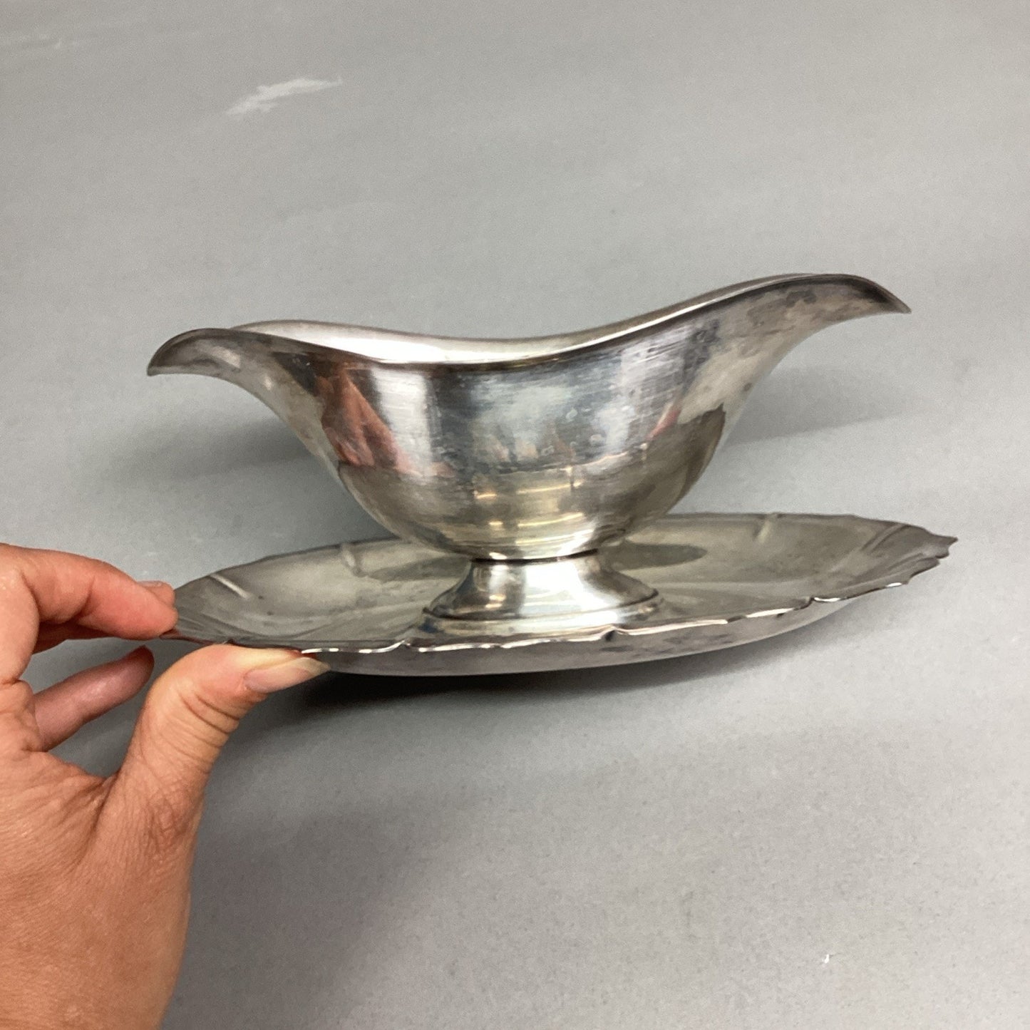 Early American International Silver Company Gravy Boat - 8x5.5”