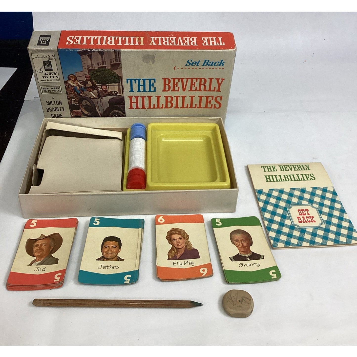 Vintage 1963 The Beverly Hillbillies Set Back Card Game Milton Bradley