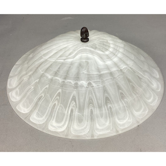 Vintage Frosted Glass Pendant Light Shade - 15.75”Dx5.5”H
