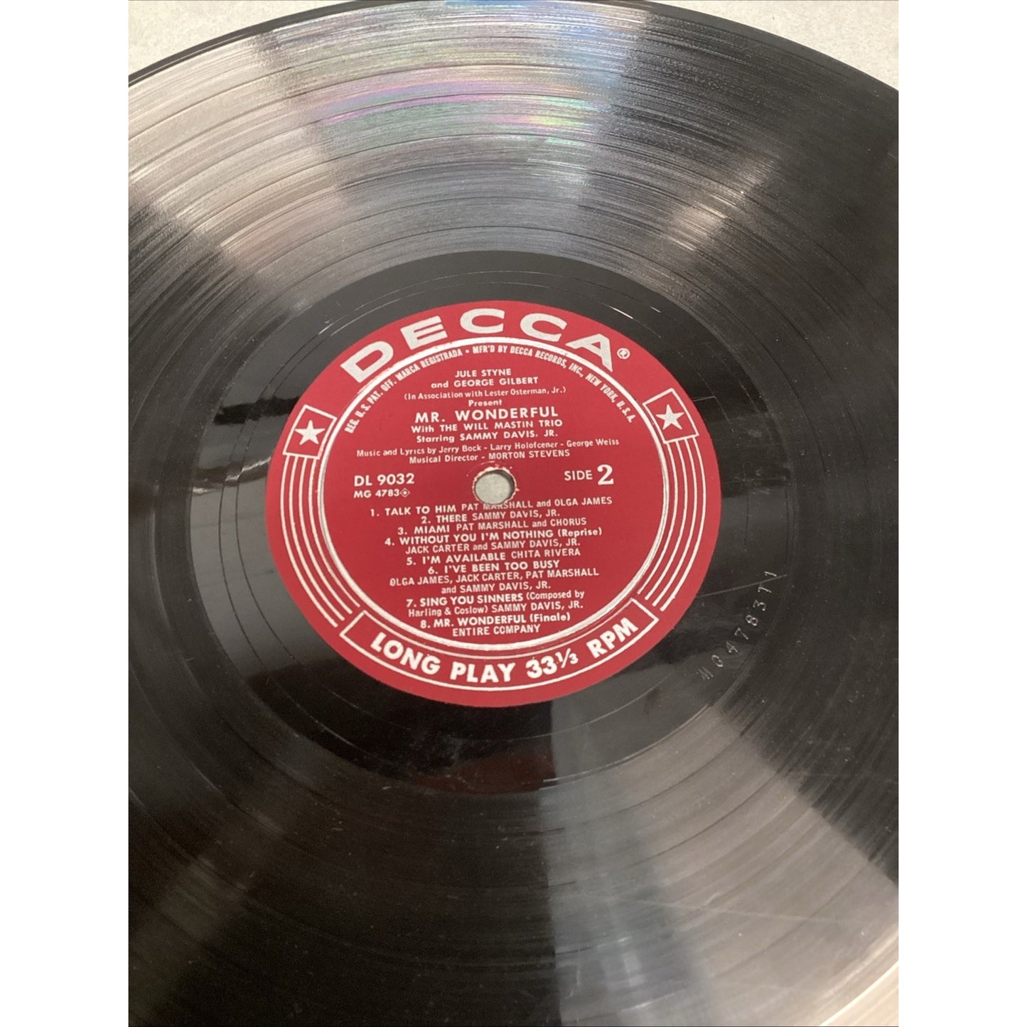 Sammy Davis Jr Mr Wonderful Vinyl, LP, Album, Decca DL 9032, 33 1/3 RPM