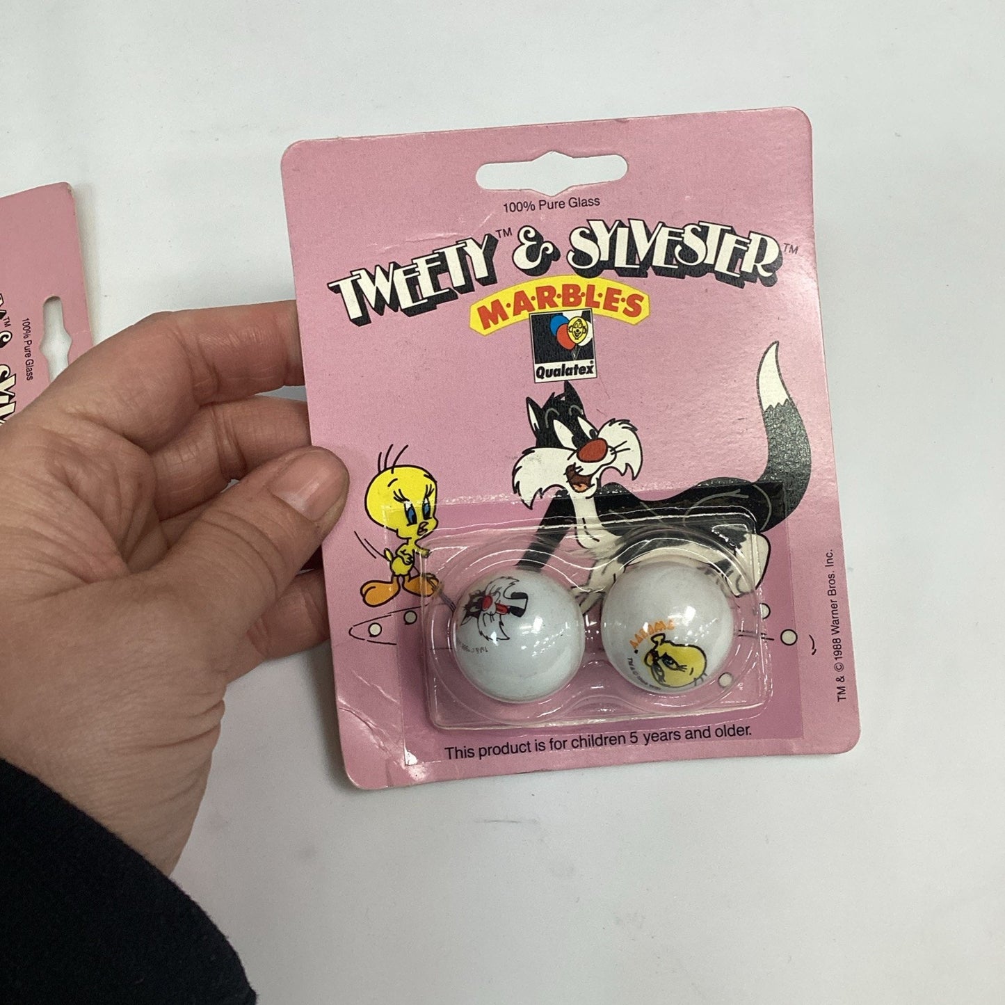 Lot Of 6 - 1988 Tweety & Sylvester Home Tweet Home 100% Pure Glass Marbles