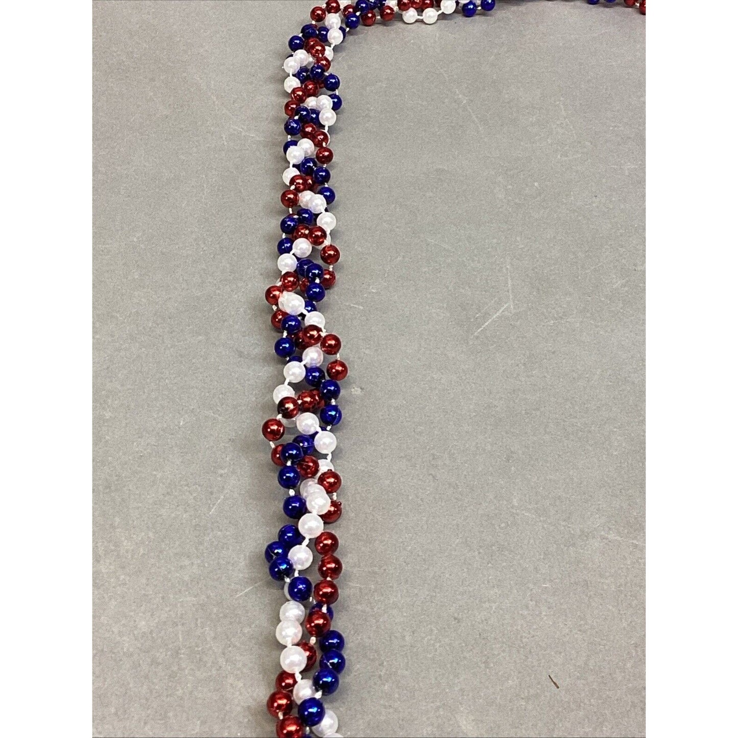EC Red Garland (Damaged), 2 Other Garlands & 7 Red White Blue Stars Necklaces
