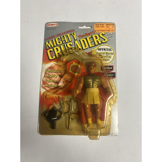 1984 Remco Mighty Crusaders Evil Brain Emperor Action Figure Carded Vintage