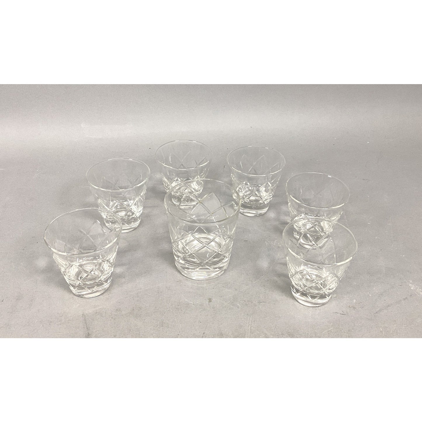 Webb Corbett Scotch / Old Fashioned Glasses Set Of 6 & 1 Glass Tumbler