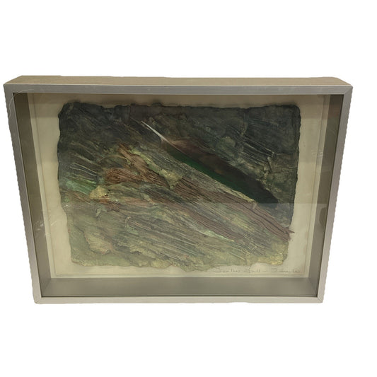 Inga Hunter - Feather Fall - Handmade Cotton Papes, Parrot Feathers, Paint
