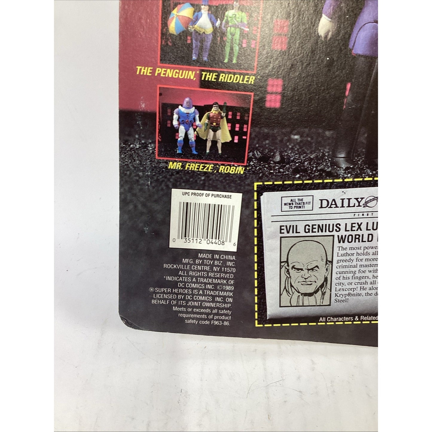 Toybiz DC Comics 1989 Super Heroes Evil Genius Lex Luthor Power Punch!