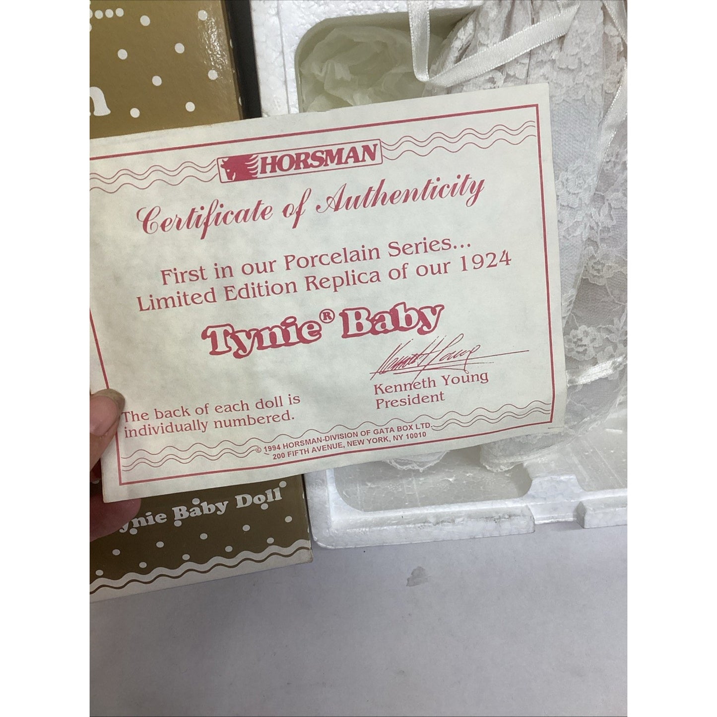Tynie Baby Horsman Limited Edition in Original Box W/ COA - NOS