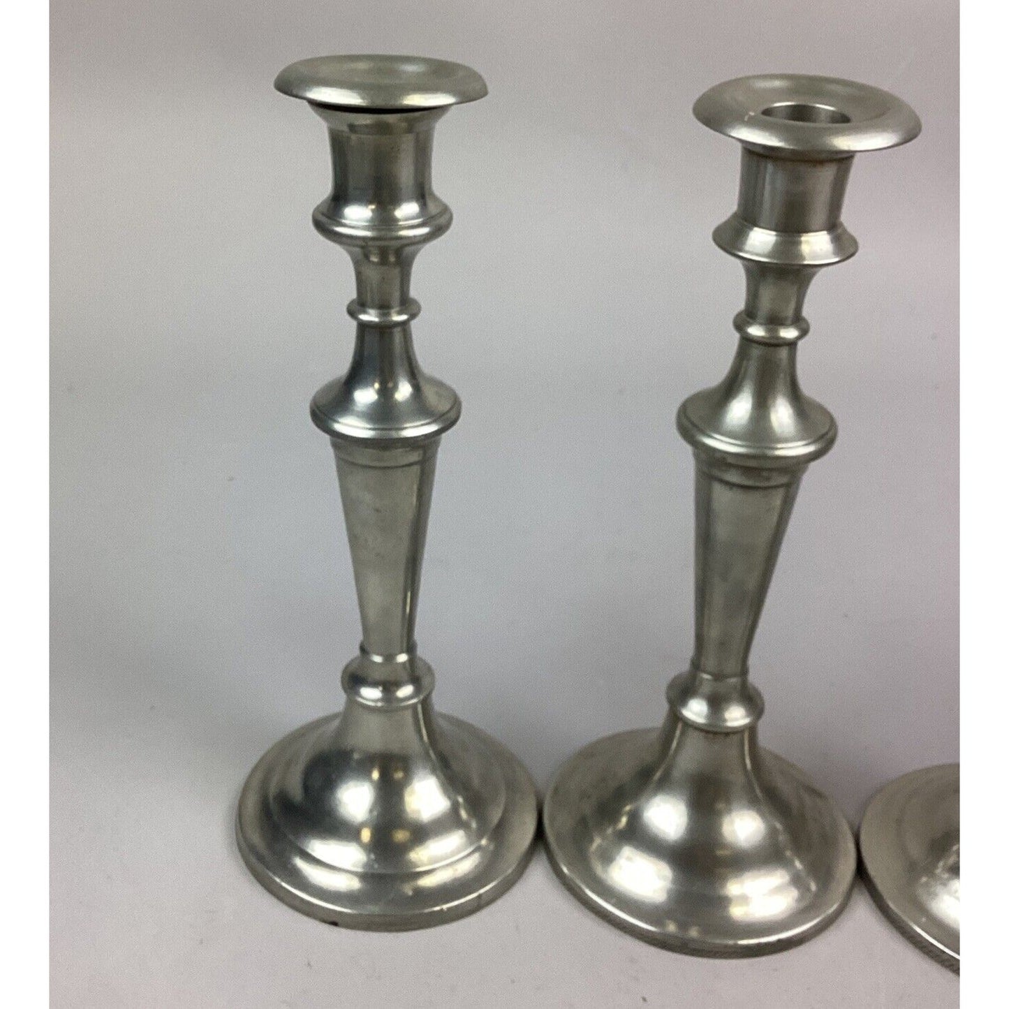 Set Of 4 Silver Plated Candlestick Holders - 10.5”