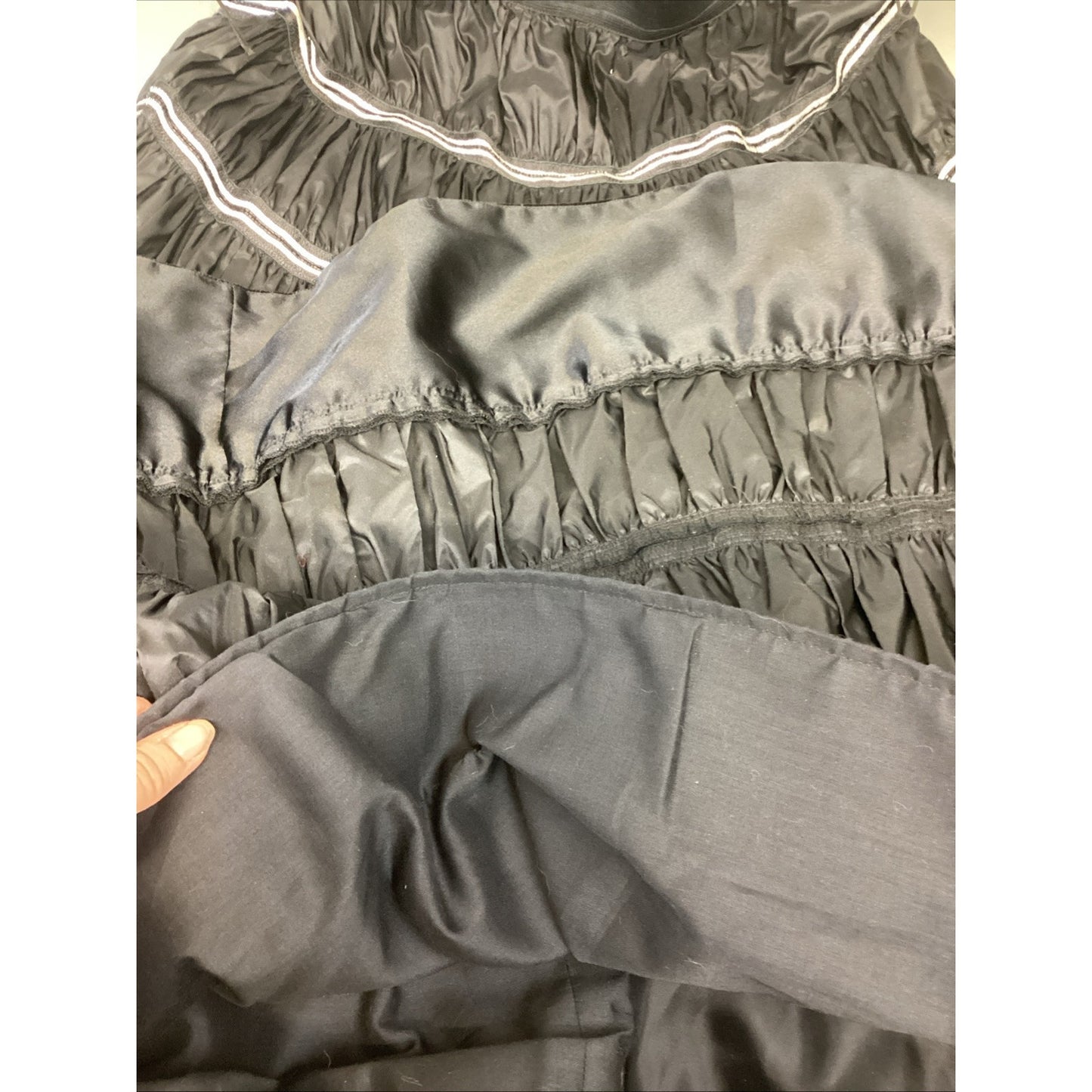 Jeanette Kastennerger 3 Layer Women’s Skirt -Black W/ White/Black Sequin Stripes