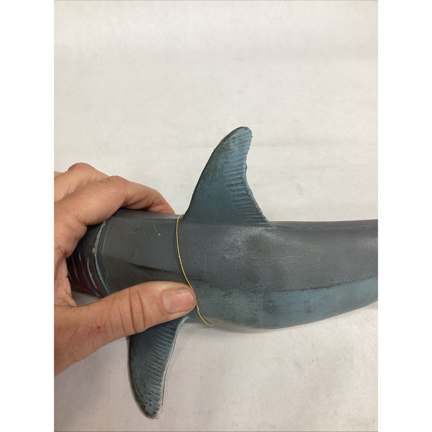 Vintage 1995 Rubber Great White Shark Toy - #10084 - 13”L