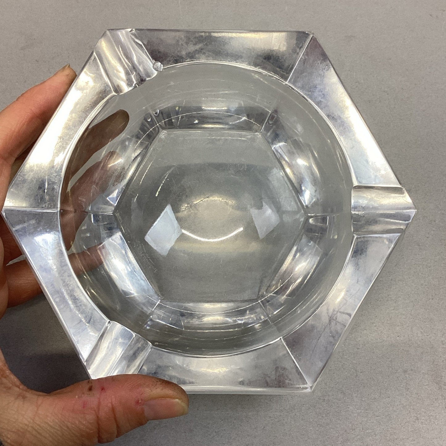 Vintage Signed Val St. LAmbert Vintage Crystal Cigar Ashtray