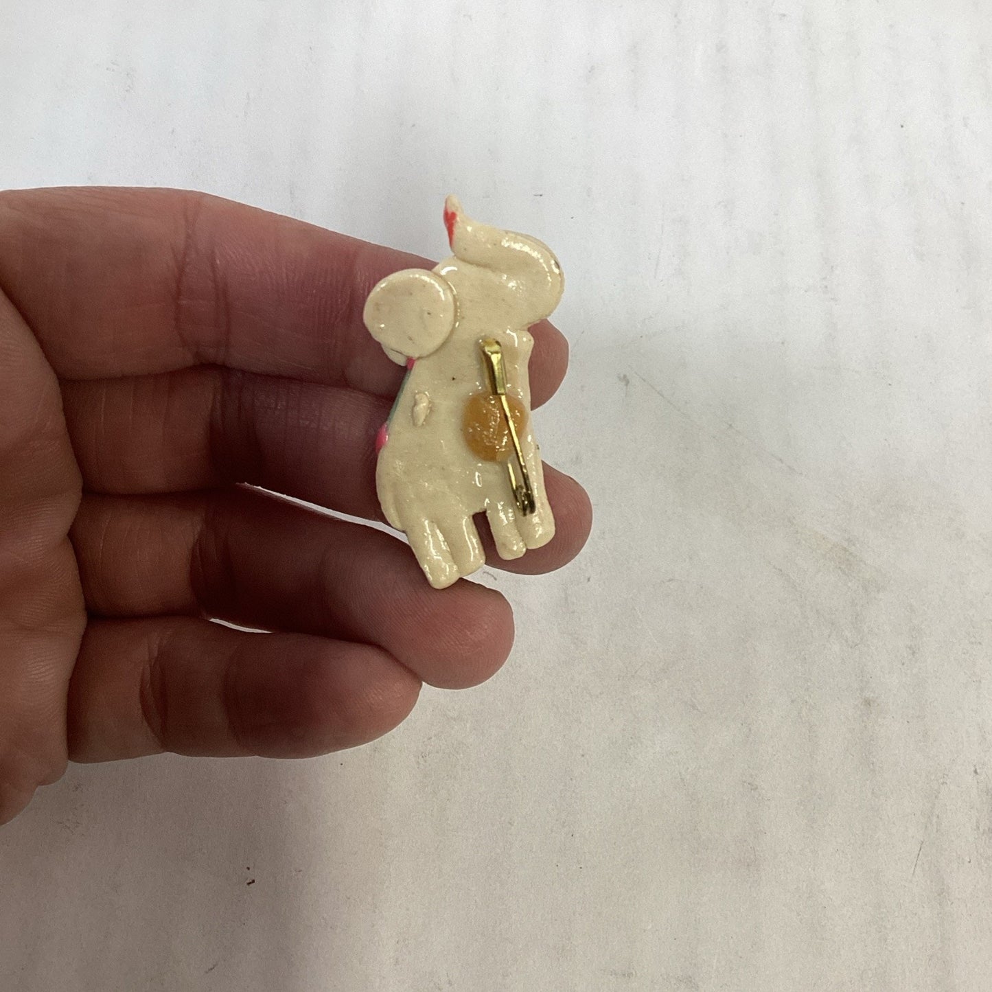 Lot of 3 Elephants - Candle, Figurine And Pin
