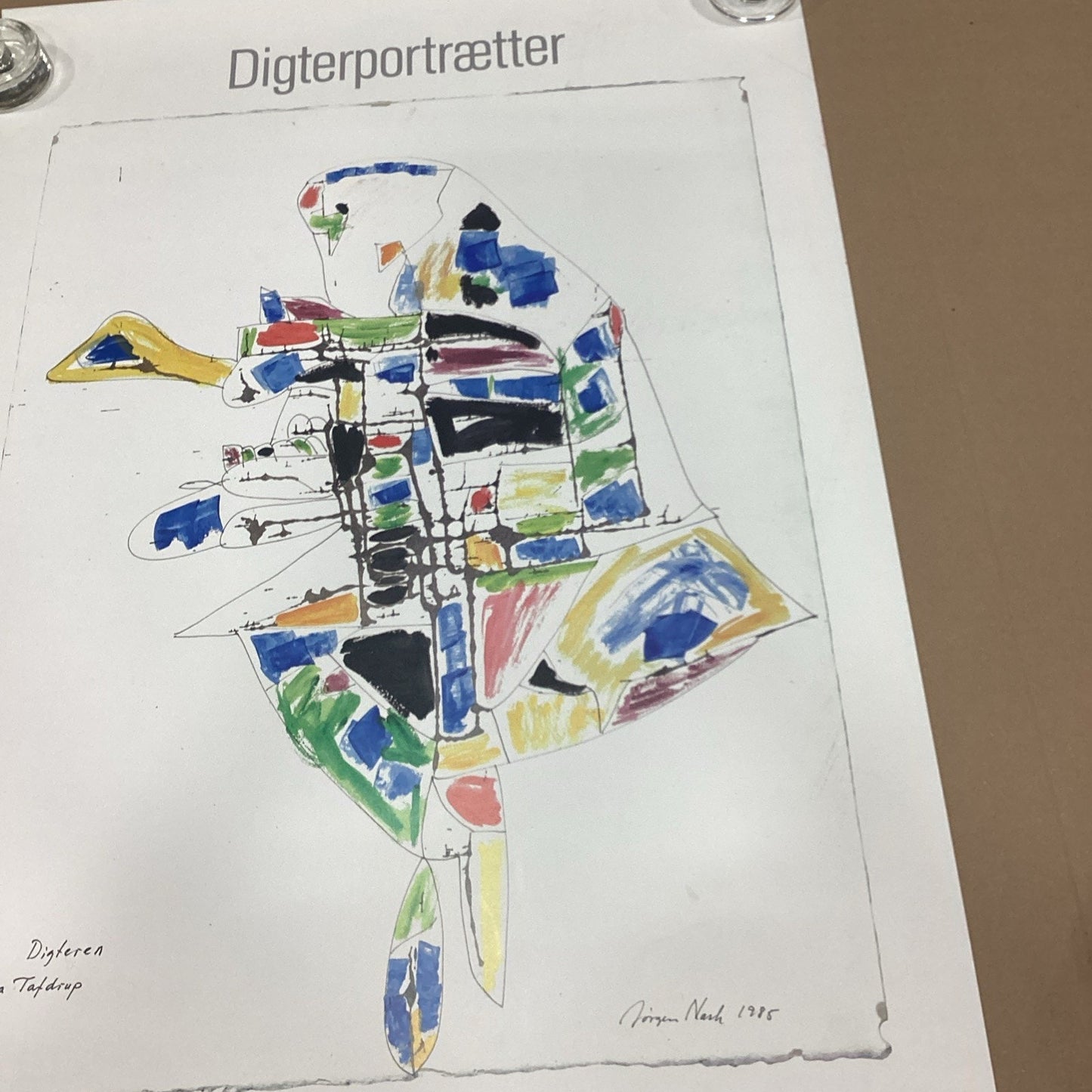 Jorgen Nash 1985 Digterportraetter Poster - 35.75x24” - Stained Border