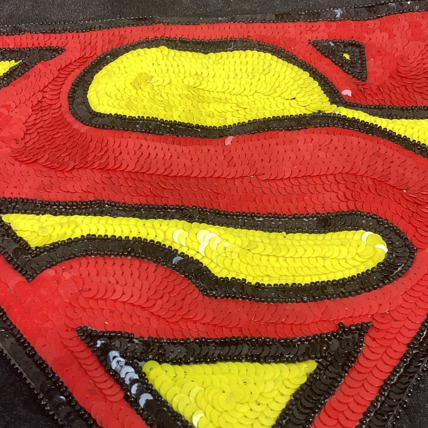 Vintage Unisex Sequin Superman Logo Polo Sheer See Through Tank Top