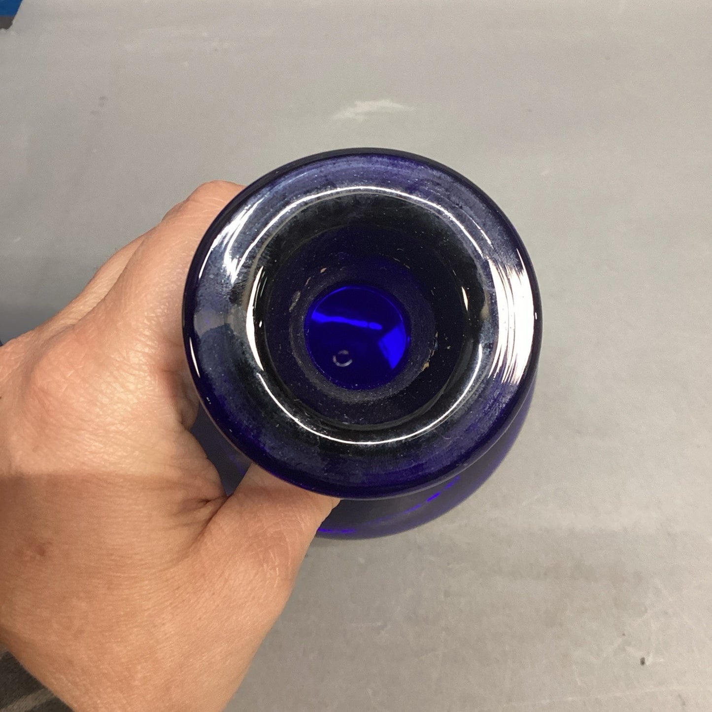 Vintage Dark Cobalt Blue Glass Decanter (No Stopper)